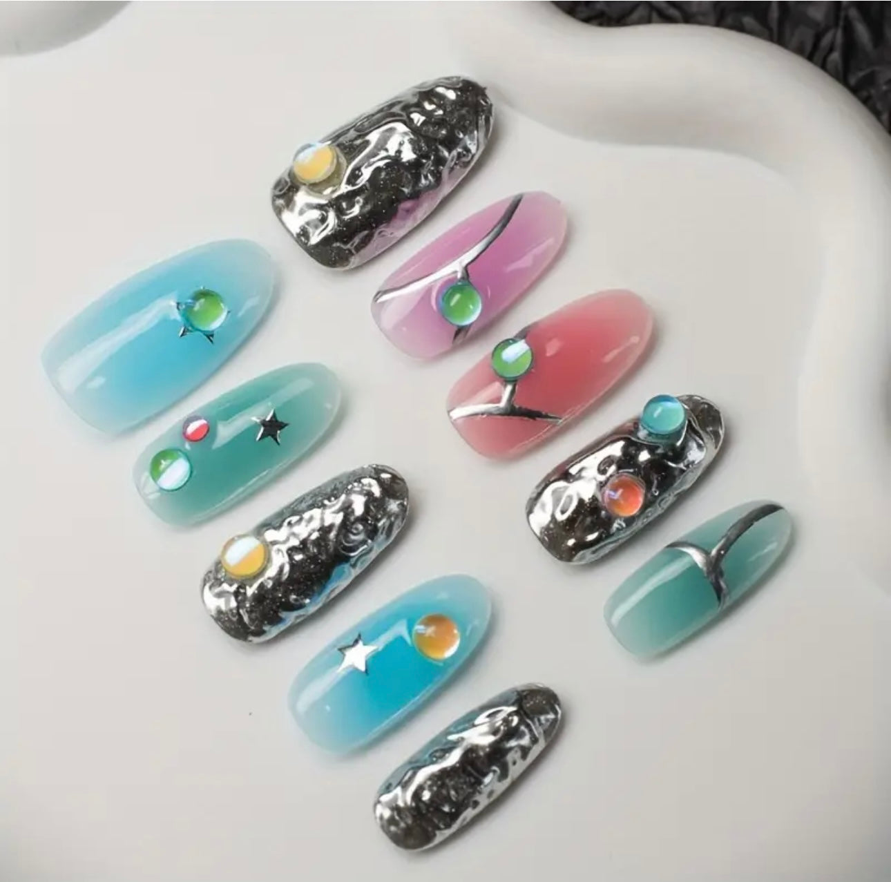 Rainbow Gradient Press-on Nails