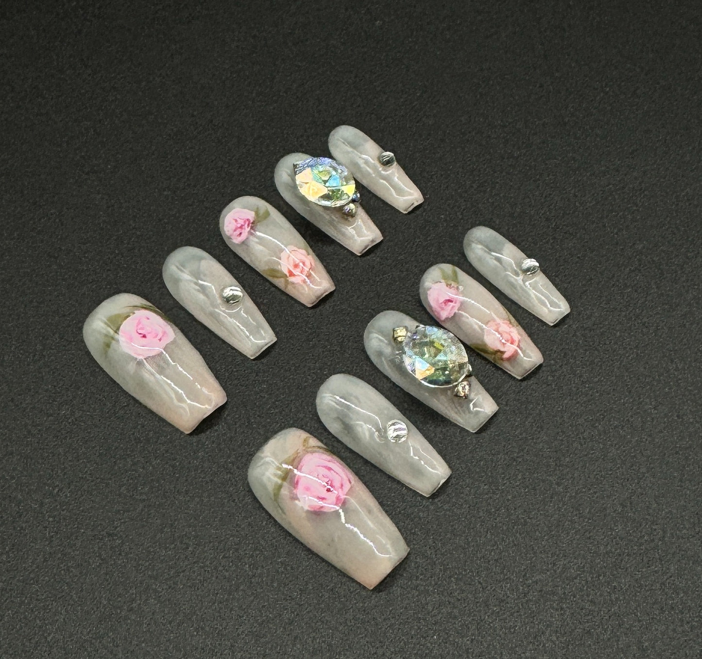 Flower Pattern Press-on Nails