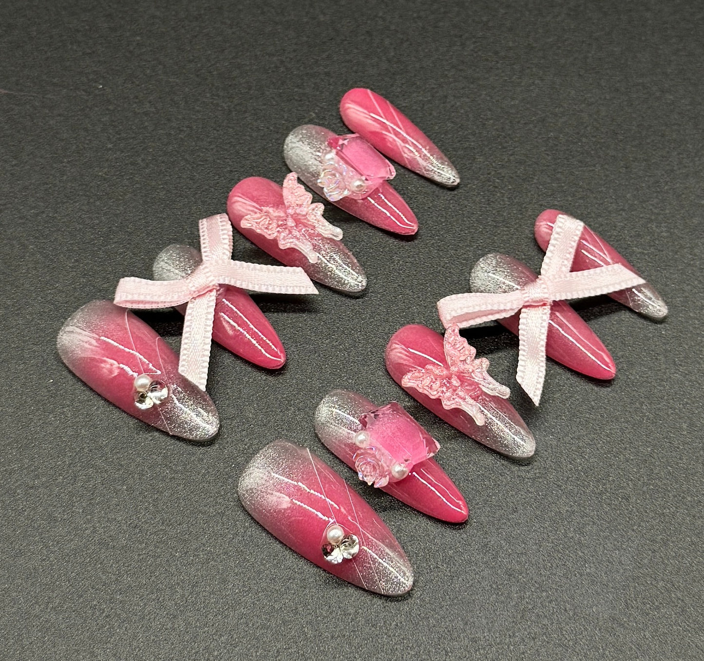 Pretty in Pink Bow Nails Press-on Nails