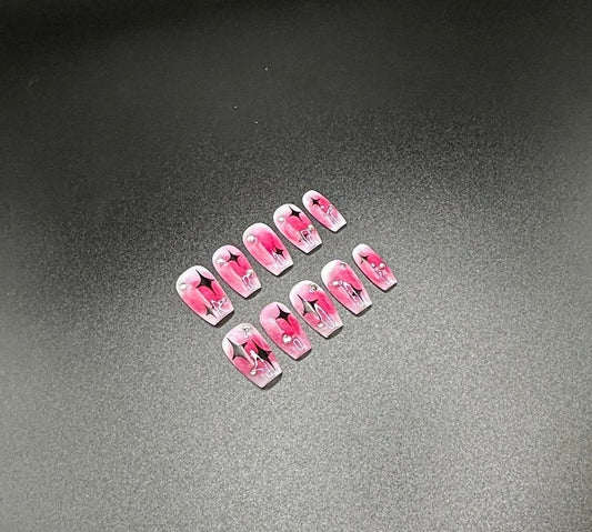 Y2K Noir Bloom Press-on Nails