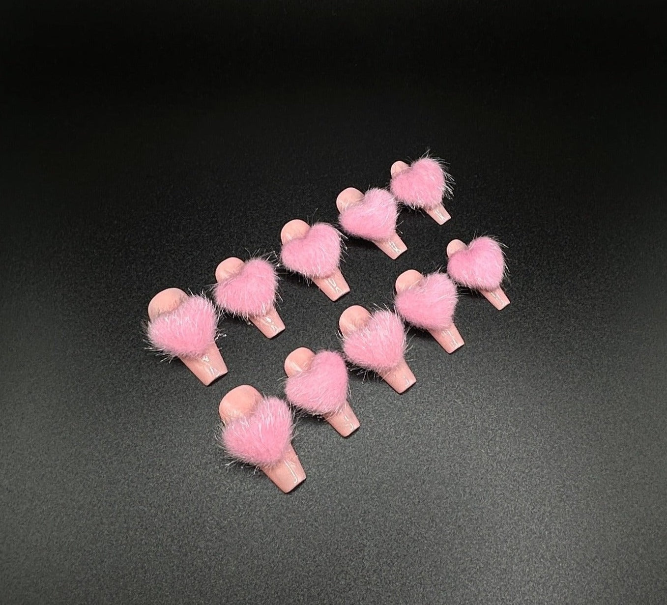 Fuzzy Love Pink Press-on Nails
