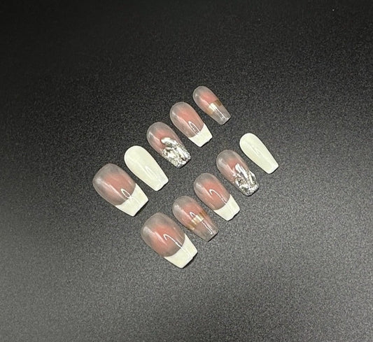 Blushing Crystal Press-on Nails