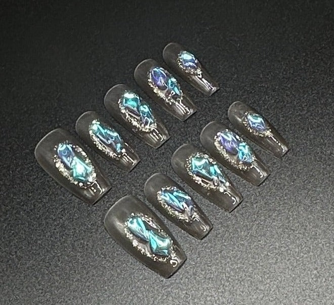 Chrome Glass Press-on Nails