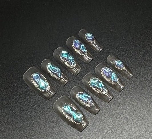 Chrome Glass Press-on Nails