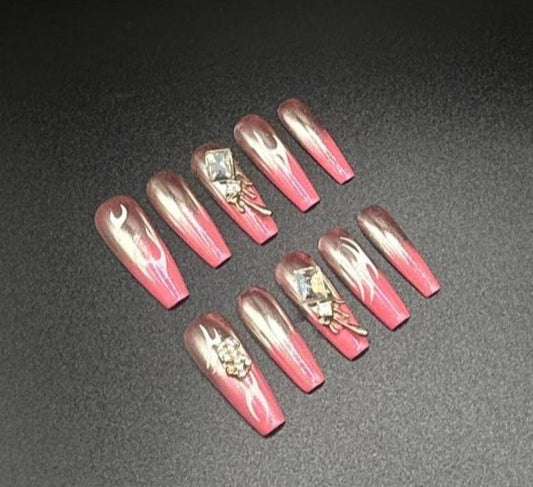 Fire & Ice Sparkle Press-on Nails